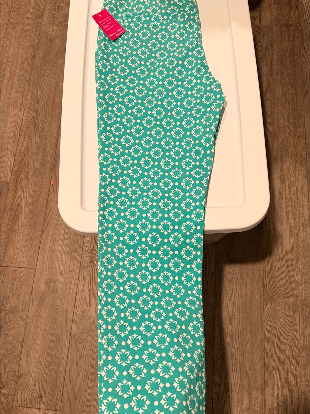 Teal & White Floral Print pants